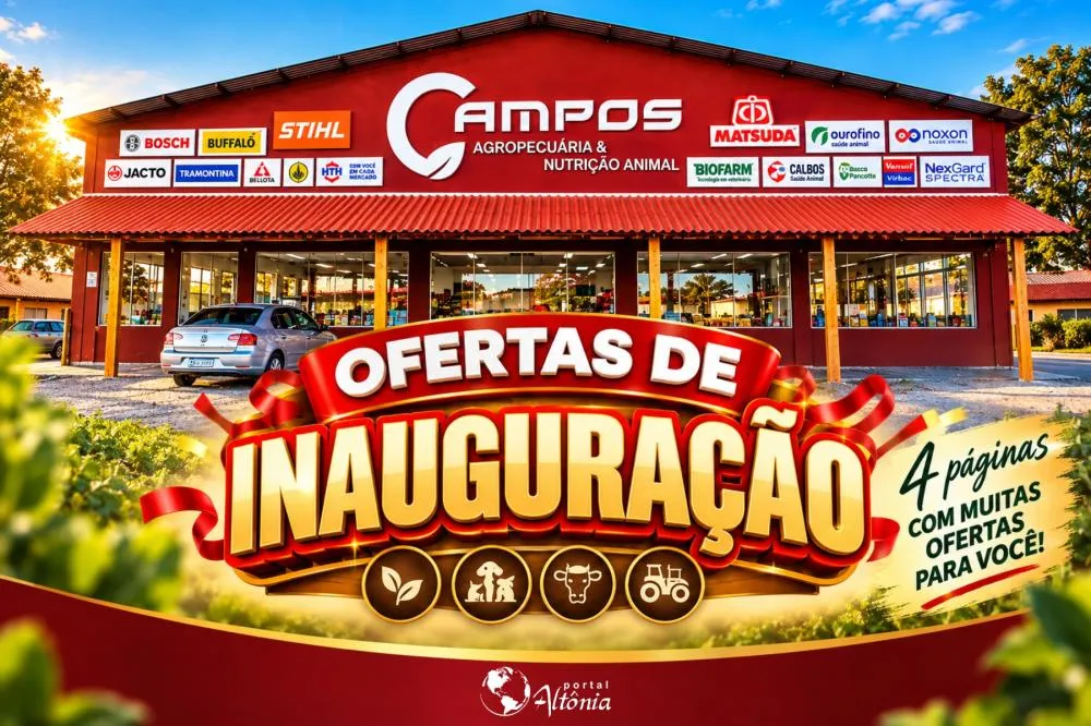 O folheto especial de inauguração reúne quatro páginas de ofertas