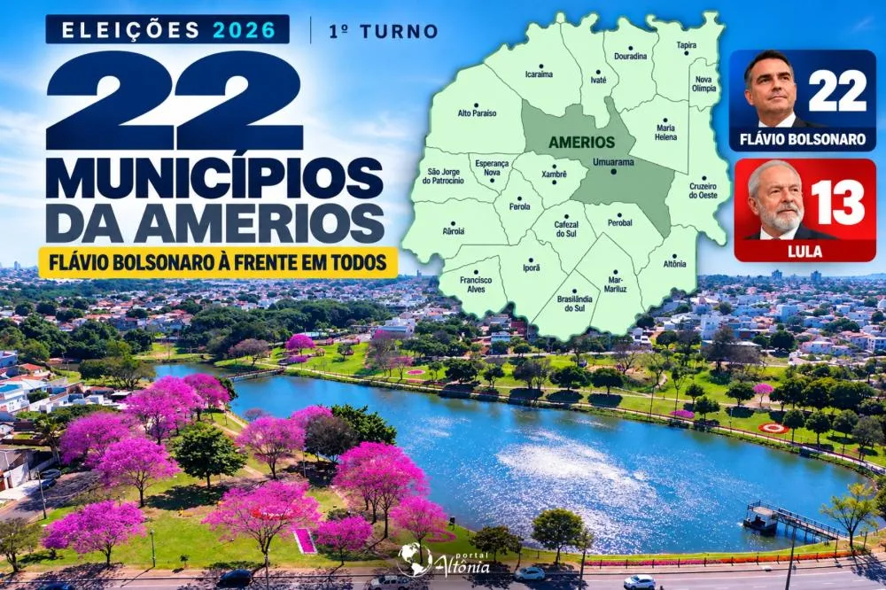 Dos 22 municípios da Amerios, Flávio Bolsonaro ficou na frente.